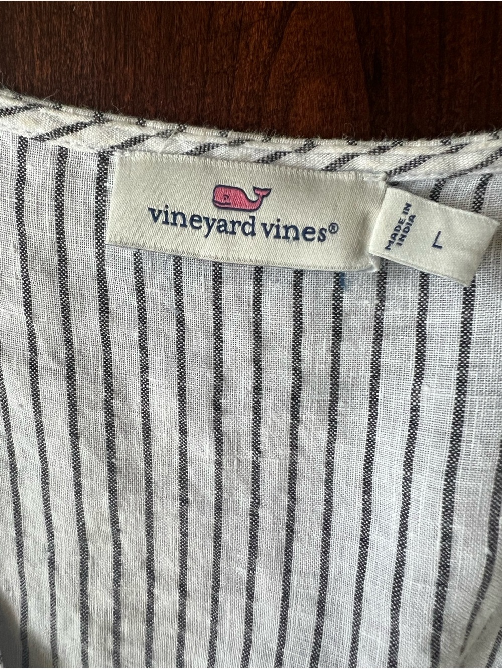 Vineyard vines Striped V-Neck Tiered Mini Dress in White and Black - Picture 7 of 9